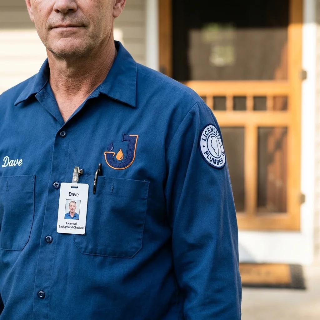 Licensed plumber showing ID badge in Girdwood, AK
