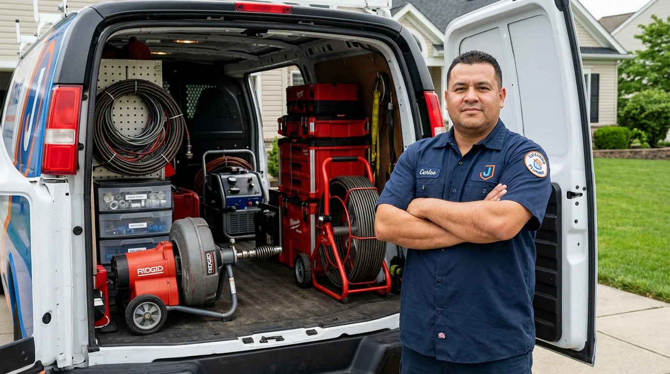 Professional drain cleaning equipment and Johns Plumbing LLC plumber in Girdwood