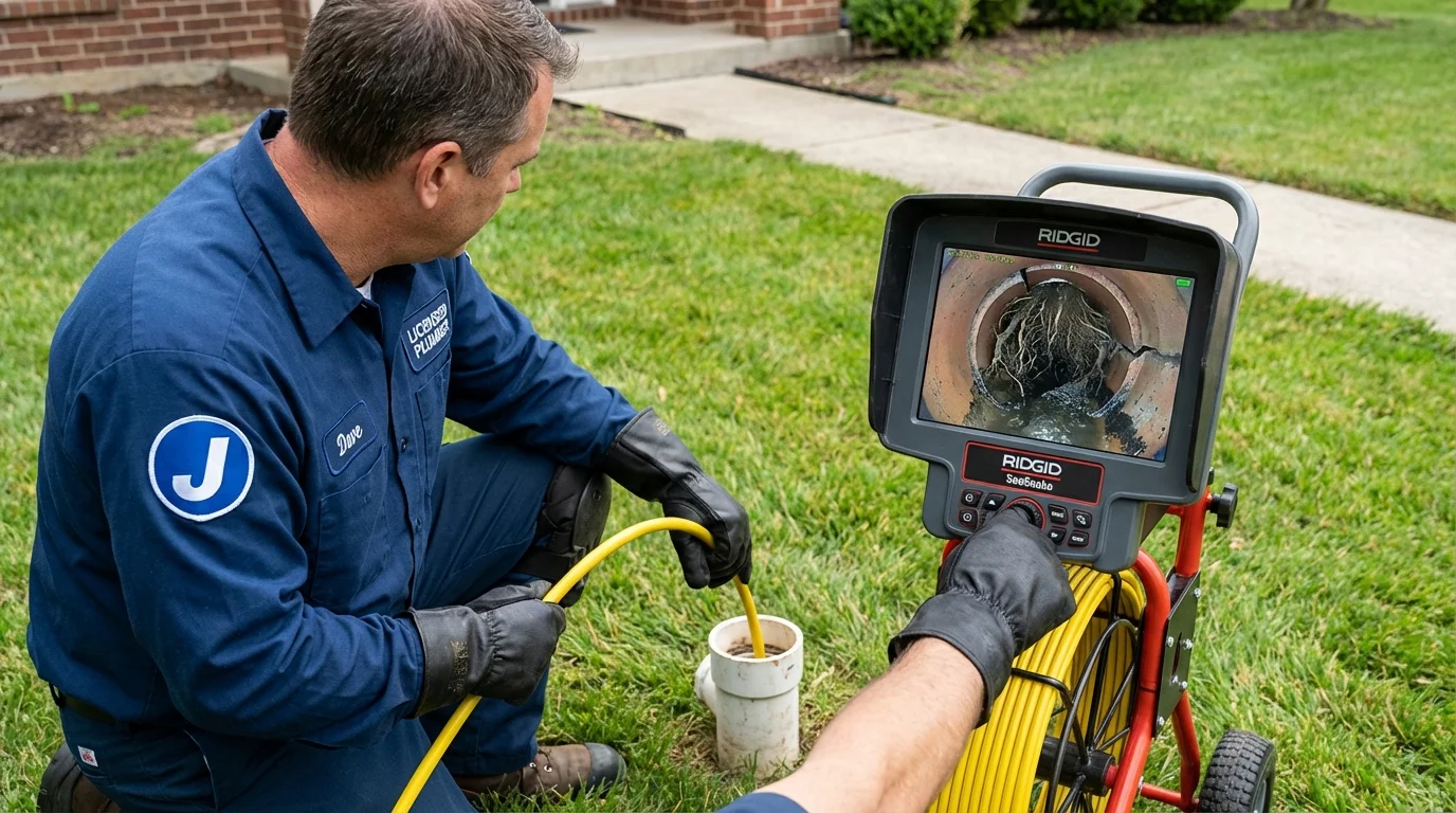 Sewer camera inspection being performed by Johns Plumbing LLC in Girdwood